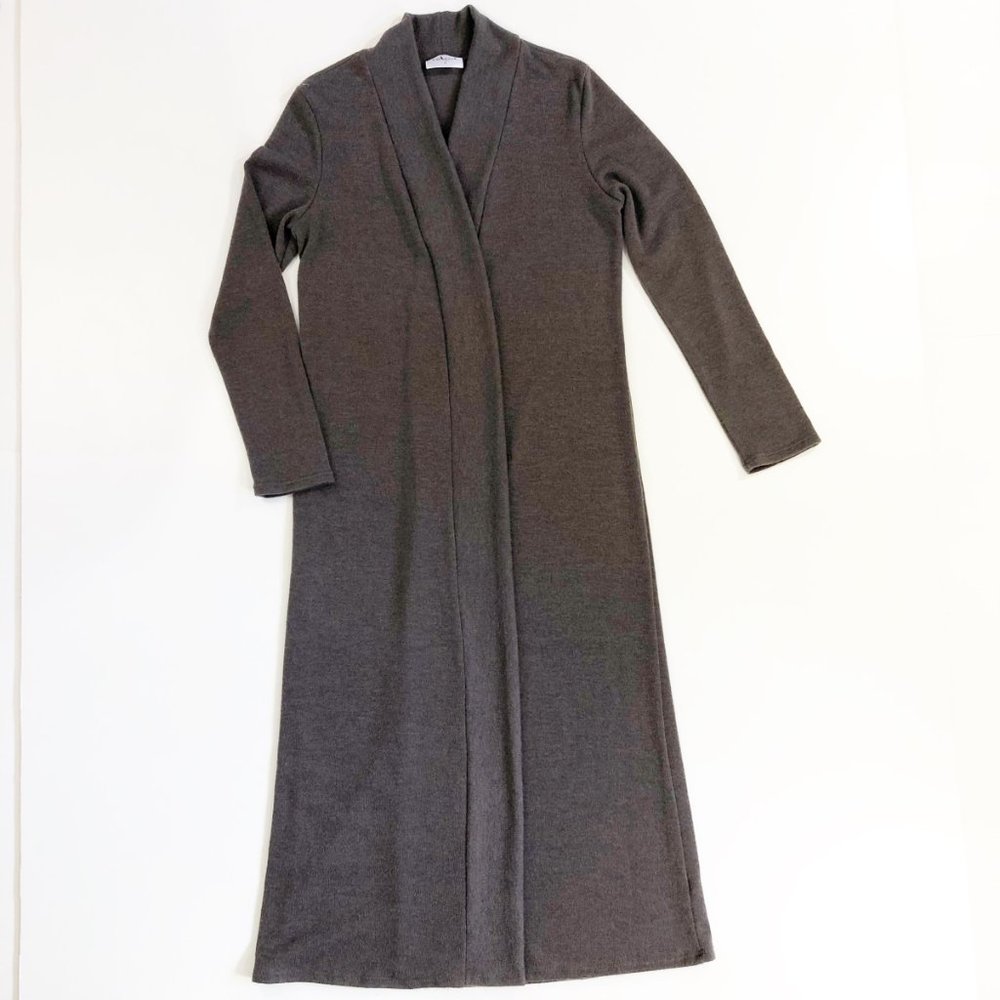 Long open duster sweater Embrace Medium Mushroom Stretchy